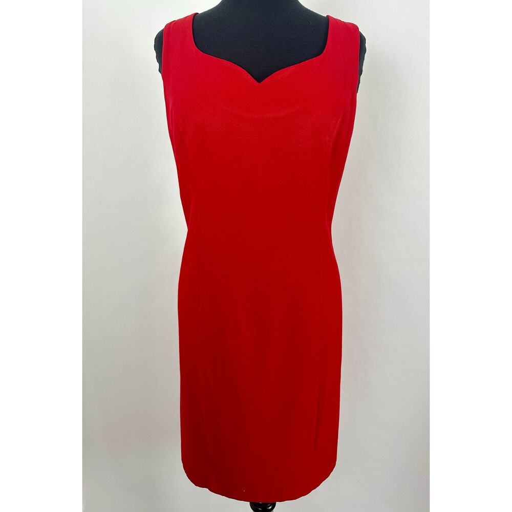 Vintage Pinup Rockabilly Red Sweetheart Midi Dress Bolero Jacket Set Retro Sz 14